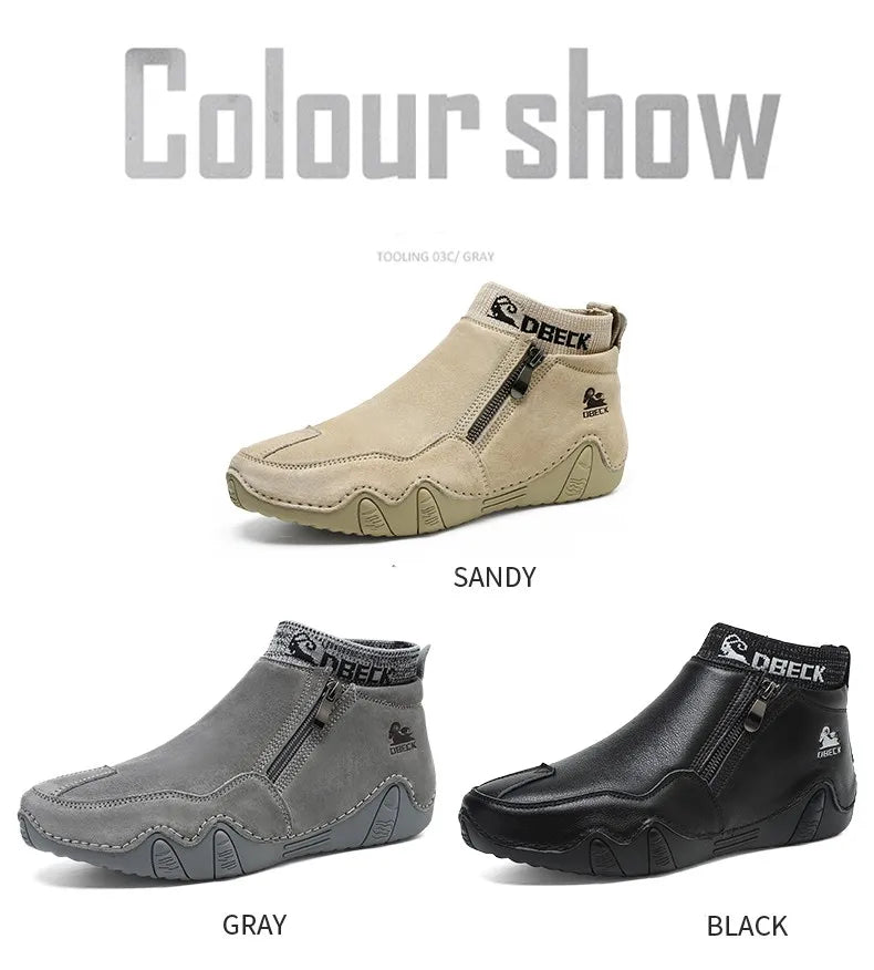 New Men Casual Shoes Leather Male High Top Sneakers Designer Fashion Loafers Lace Up Socks Shoes Men Ankle Boots ﻿