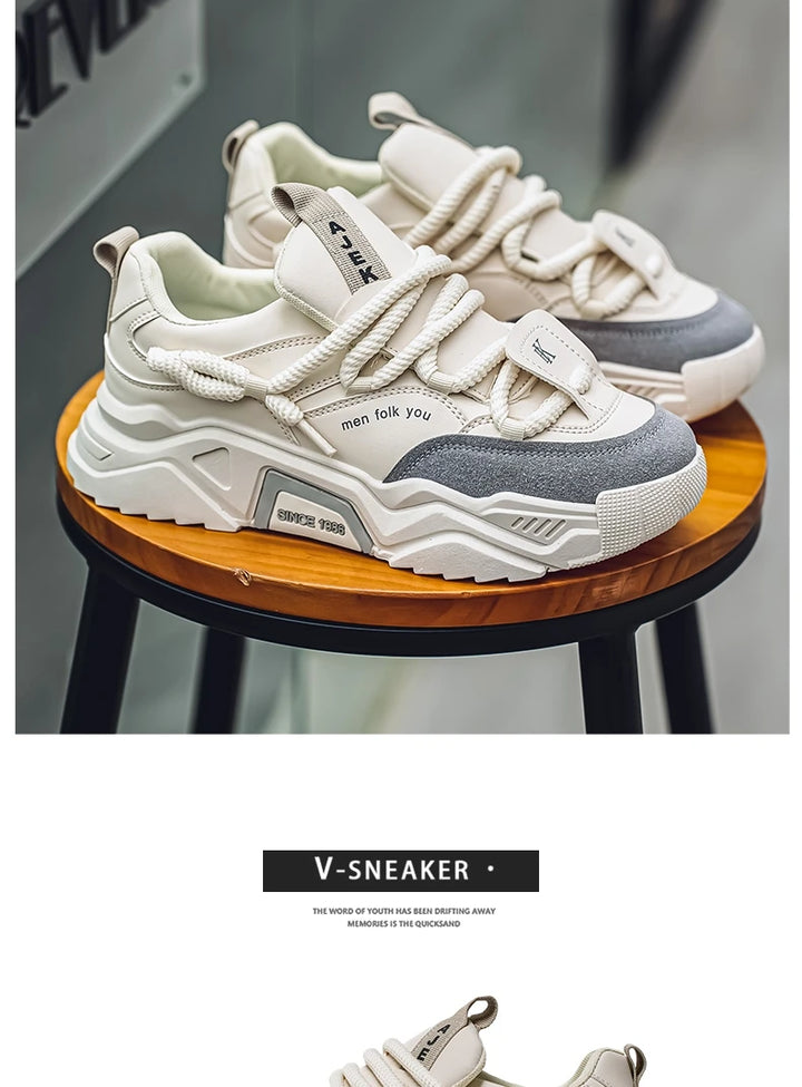 New Men's Casual Sneakers 2025 Spring Fashion Versatile Low-Top Skateboard Shoes for Men Suitable for Outdoor Sports