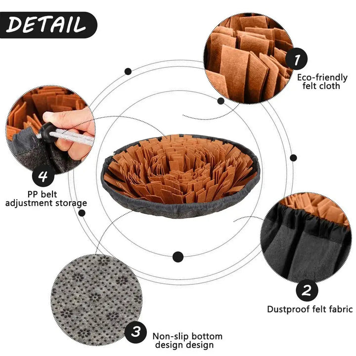 Pet Snuffle Mat for Dogs, Interactive Feed Game for Boredom, Encourages Natural Foraging Skills for Cats Dogs Bowl Travel Use