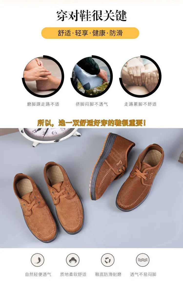 Men Casual Shoes Breathable Loafers Sneakers 2023 New Fashion Comfortable Flat Handmade Retro Leisure Loafers Shoes Men Shoes