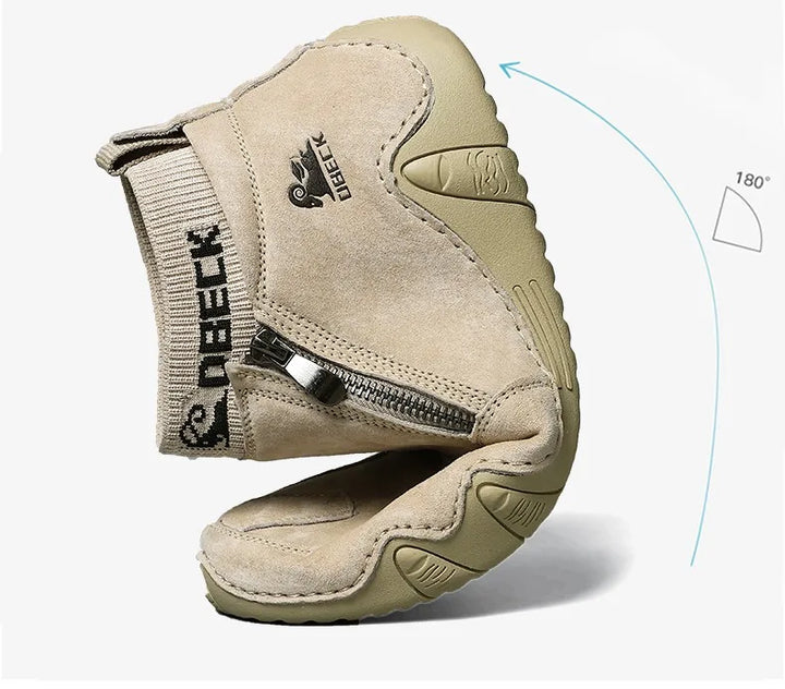 New Men Casual Shoes Leather Male High Top Sneakers Designer Fashion Loafers Lace Up Socks Shoes Men Ankle Boots ﻿