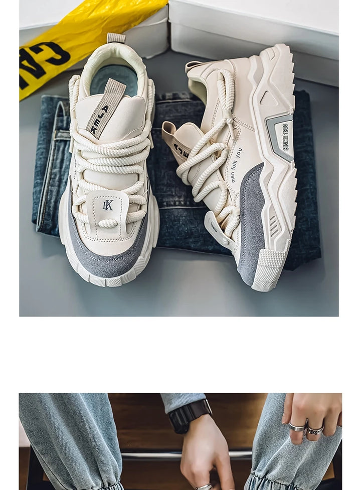 New Men's Casual Sneakers 2025 Spring Fashion Versatile Low-Top Skateboard Shoes for Men Suitable for Outdoor Sports