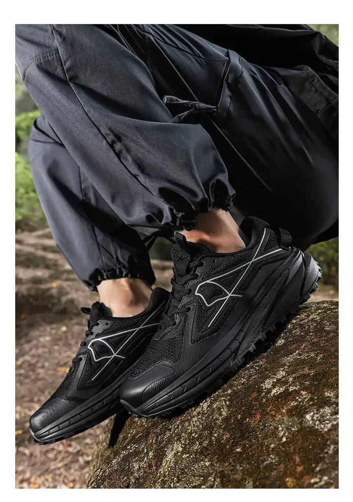 Casual Sneakers Men Comfortable Breathable Soft Flat Low-top Casual Shoes Men Anti-slip Lace-up Outdoor Hiking Shoes Men