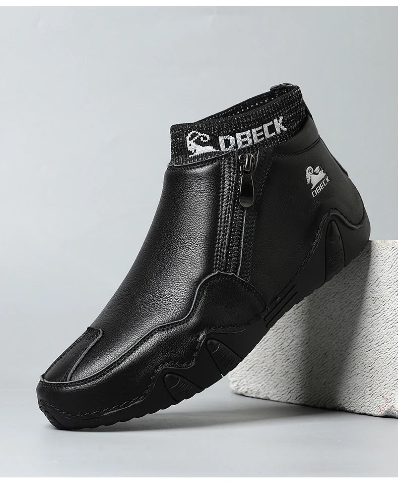 New Men Casual Shoes Leather Male High Top Sneakers Designer Fashion Loafers Lace Up Socks Shoes Men Ankle Boots ﻿