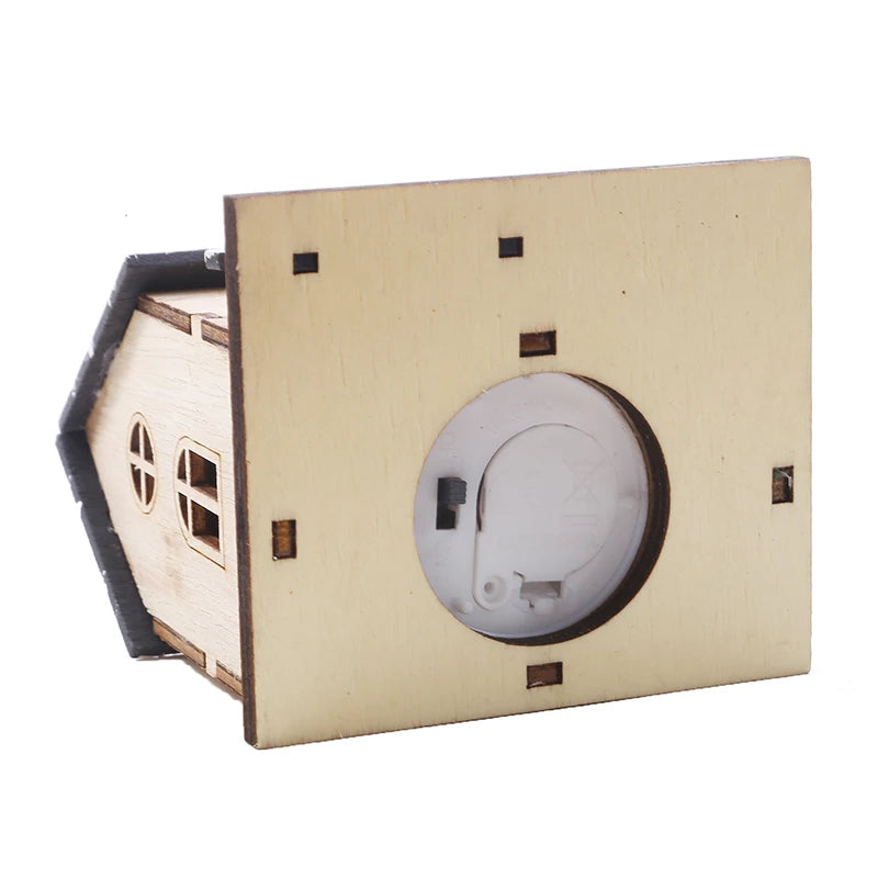 Christmas Home Decoration LED Luminous Wooden House Small House Xmas Tree Desktop Decoration Happy New Year Give Gifts Friends