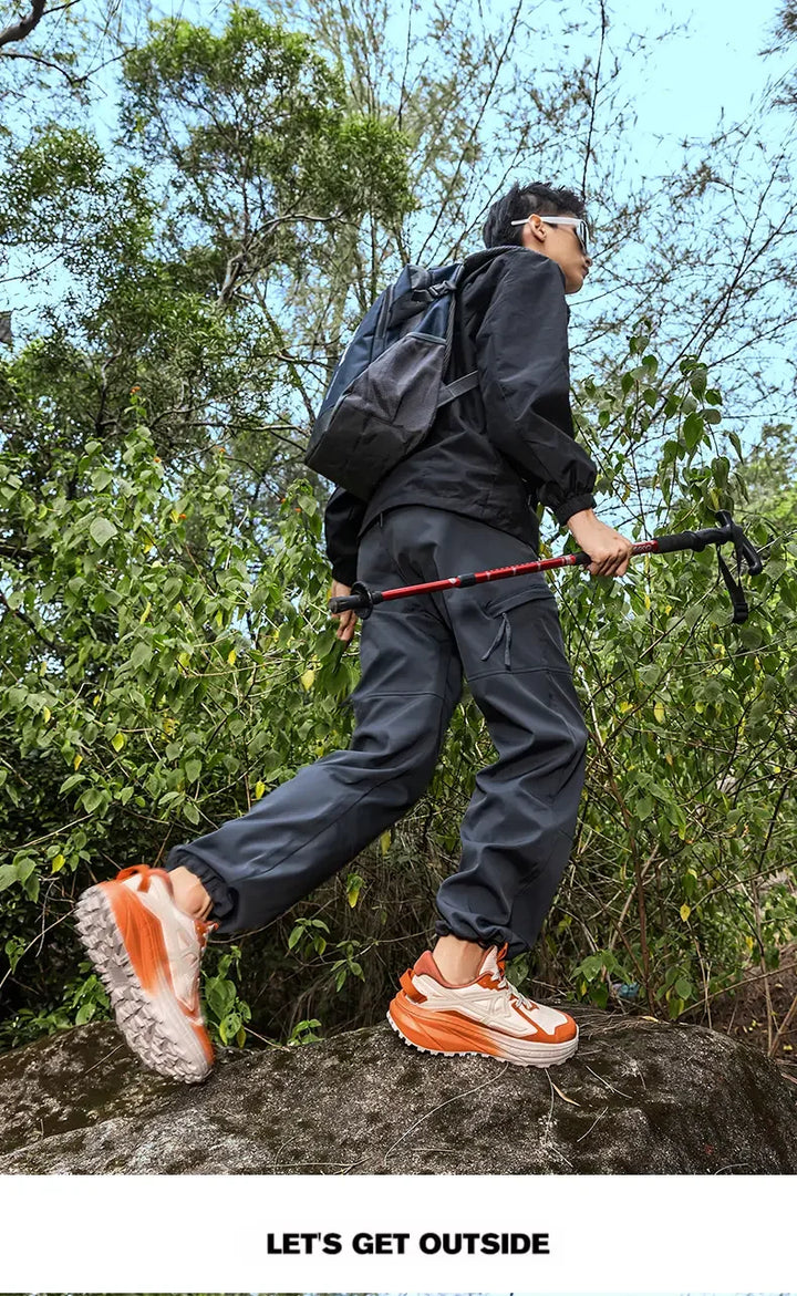 Casual Sneakers Men Comfortable Breathable Soft Flat Low-top Casual Shoes Men Anti-slip Lace-up Outdoor Hiking Shoes Men