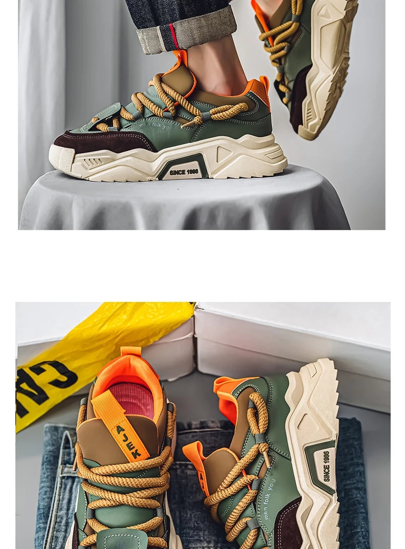 New Men's Casual Sneakers 2025 Spring Fashion Versatile Low-Top Skateboard Shoes for Men Suitable for Outdoor Sports