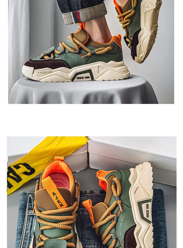 New Men's Casual Sneakers 2025 Spring Fashion Versatile Low-Top Skateboard Shoes for Men Suitable for Outdoor Sports