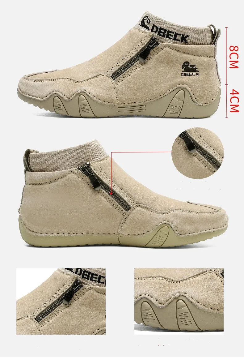 New Men Casual Shoes Leather Male High Top Sneakers Designer Fashion Loafers Lace Up Socks Shoes Men Ankle Boots ﻿