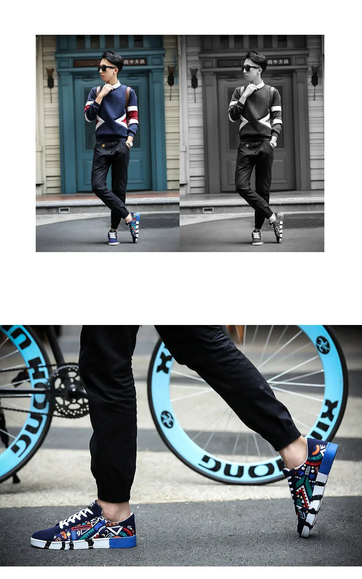 New Men Canvas Shoes Casual Flats Shoes 2024 Summer Fashion Comfortable Man Sneakers Non Slip Breathable Skateboard Shoes