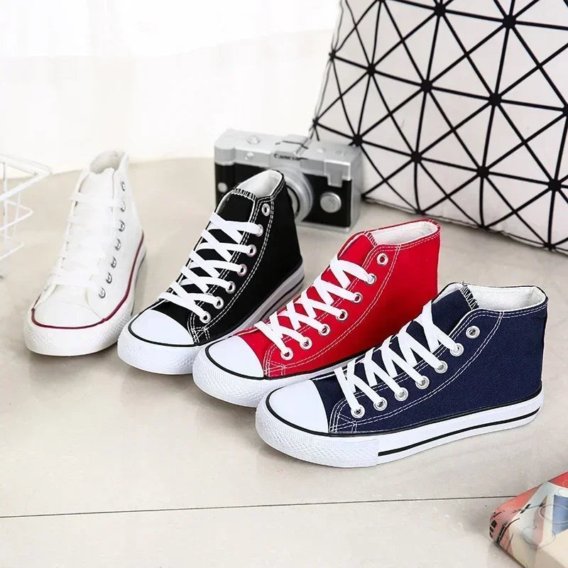 New Classic High Top Comfortable Sports Flat Walking Comfortable Sneakers Fashion Breathable Vulcanized Leisure Canvas