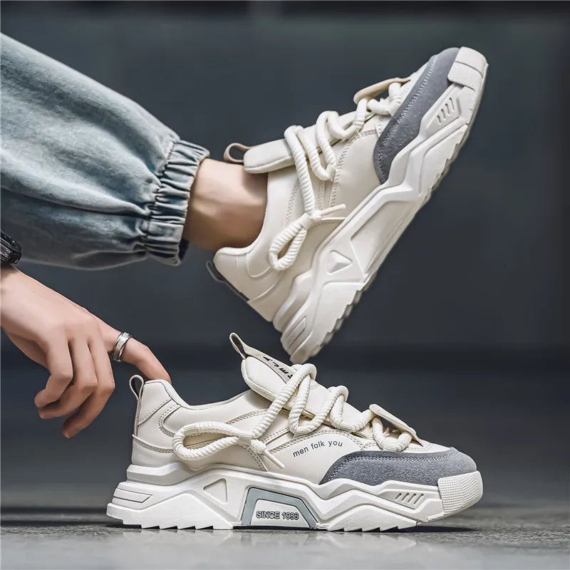 New Men's Casual Sneakers 2025 Spring Fashion Versatile Low-Top Skateboard Shoes for Men Suitable for Outdoor Sports