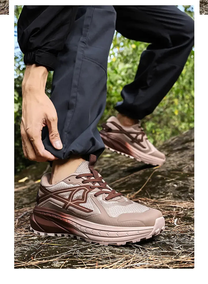 Casual Sneakers Men Comfortable Breathable Soft Flat Low-top Casual Shoes Men Anti-slip Lace-up Outdoor Hiking Shoes Men