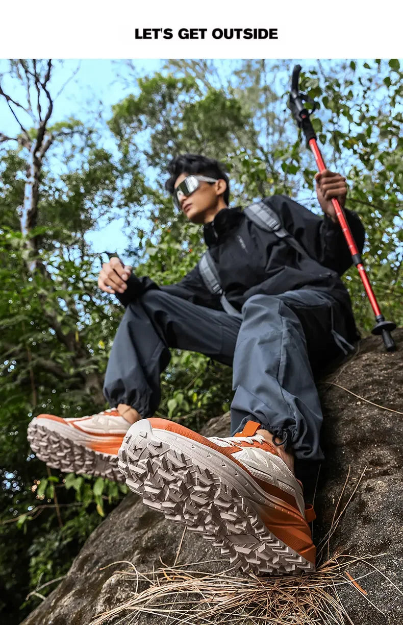 Casual Sneakers Men Comfortable Breathable Soft Flat Low-top Casual Shoes Men Anti-slip Lace-up Outdoor Hiking Shoes Men