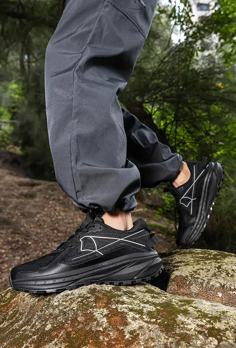 Casual Sneakers Men Comfortable Breathable Soft Flat Low-top Casual Shoes Men Anti-slip Lace-up Outdoor Hiking Shoes Men