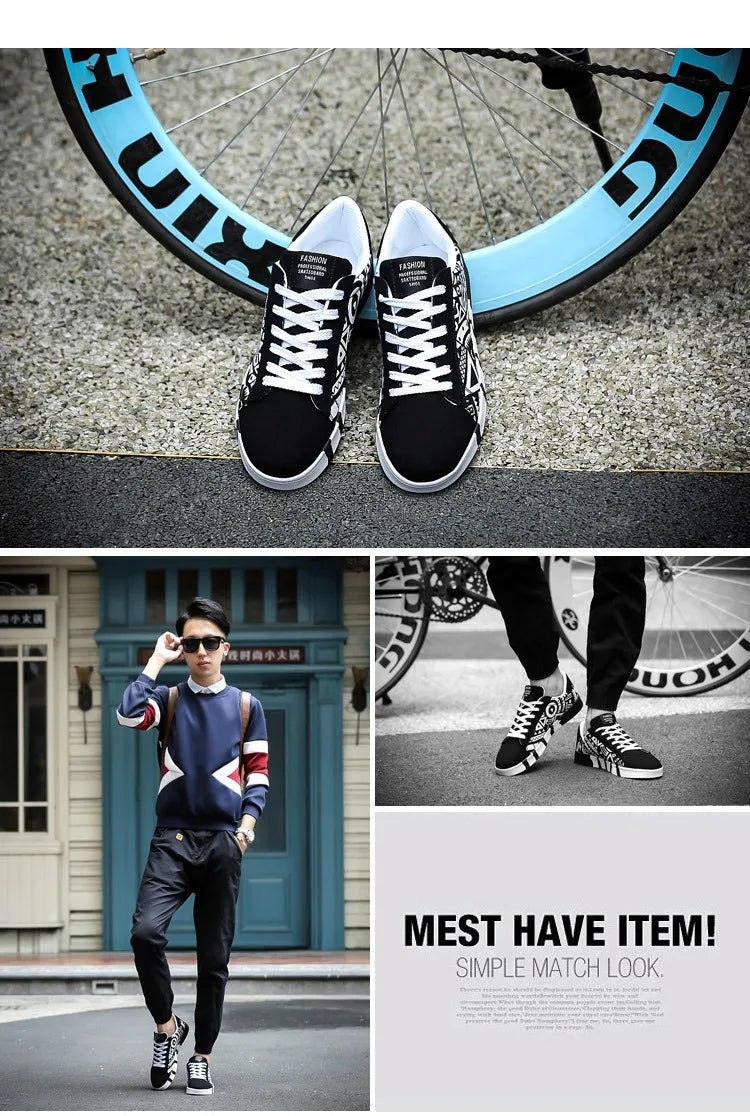 New Men Canvas Shoes Casual Flats Shoes 2024 Summer Fashion Comfortable Man Sneakers Non Slip Breathable Skateboard Shoes